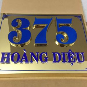 Biển Inox gương vàng