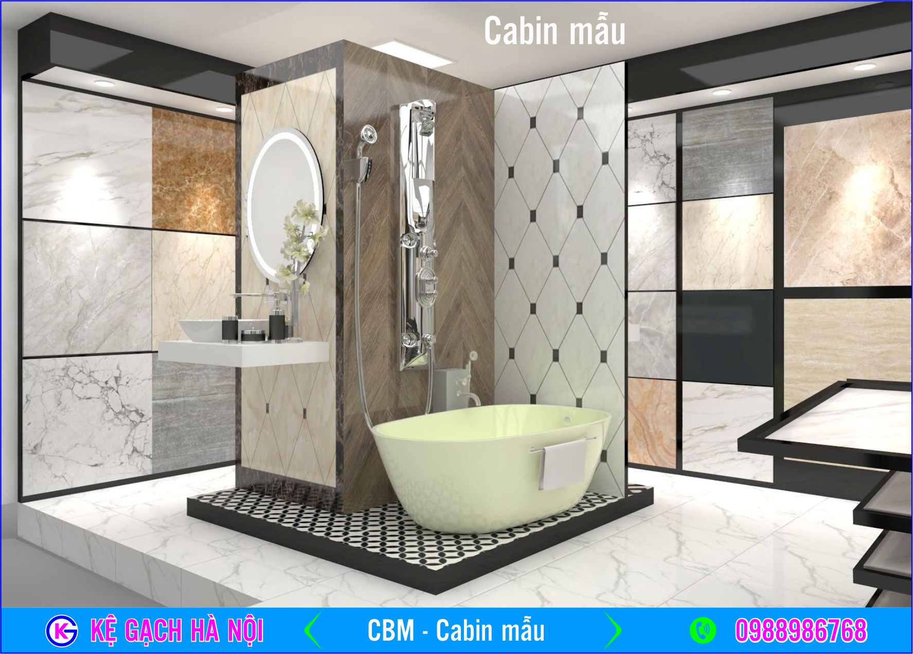 Kệ trưng bày thiết bị vệ sinh